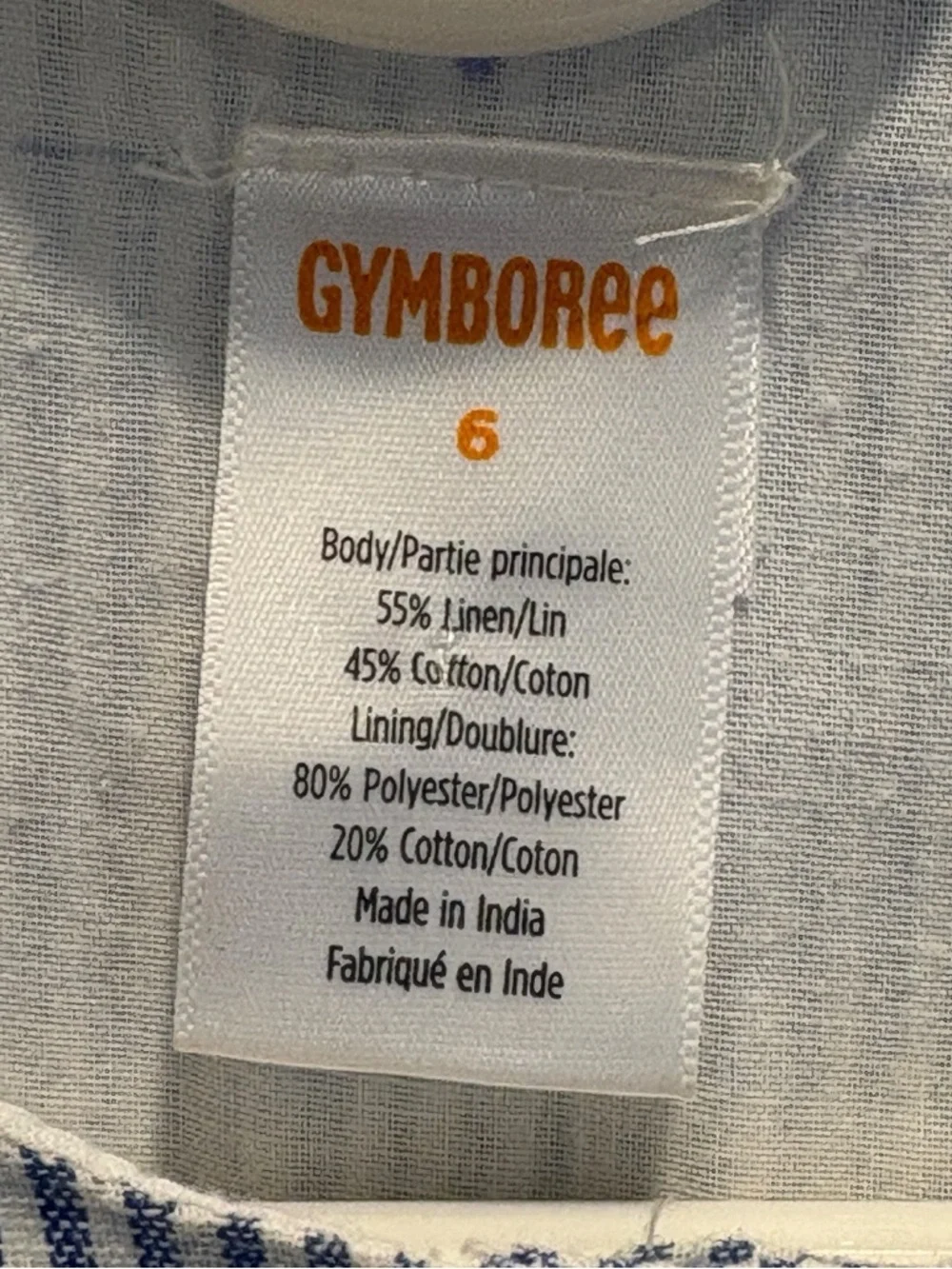 Gymboree Girls Summer Flutter Sleeve Ruffle Linen-Blend Tiered Dress Size 6